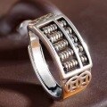 wholesale Metal material, cross-border bestseller wealth and luck attracting vintage Chinese style abacus ring retro antique finish adjustable open ring good luck jewelry-0-0