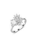 wholesale S925 Silver Plump Square Moissanite Ring with Petal Halo Design, Eye-Catching and Sparkly, Women's Best-Seller-0-5