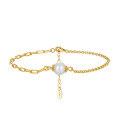 wholesale S925 Sterling Silver and 14K Gold Plated Cultured Freshwater Pearl Bracelet, Minimalist and Versatile Factory Direct-0-3