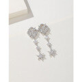 wholesale Sterling Silver S925 Snowflake Tassel Earrings for Women, Small and Exquisite Design, Luxurious and Advanced Sense, Star Long Ear Studs Ear Accessories-0-0