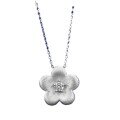 wholesale S925 Silver Gold-Plated Small Floral Pendant Necklace with Pulled Finish, Featuring a Golden Flower Design in New Chinese Style-0-4
