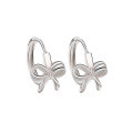 wholesale S925 Sterling Silver Minimalist Small Bow Knot Ear Clasp, Dainty and Fresh Style, Ins-Fashion Earrings-0-4