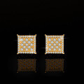 Sterling Silver Moissanite Geometric Square Earrings for Women-0-0