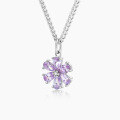 wholesale 925 Sterling Silver Lilac Flower Necklace for Women, Light Luxury Design Purple Floral Collarbone Chain New Collection-0-0