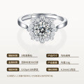 925 Sterling Silver Moissanite Teardrop Flower Ring-0-4