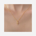 wholesale S925 Sterling Silver Fresh and Sweet Ins Style Niche Design Inlaid Diamond Cross Necklace Y01572-0-0