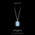 Metal Alloy Super Sparkling Square Zirconia Women's Necklace 2025 New Pendant Choker-0-4