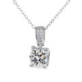 wholesale PT950 platinum-plated S925 sterling silver moissanite bullhead necklace for women, luxurious and versatile pendant with-0-4