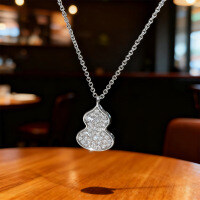925 Silver 18K White Gold Rose Gold Moissanite Diamond Pendant Necklace-White gold gourd necklace  Moissanite