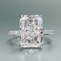 wholesale S925 Sterling Silver 9*13mm Rectangular White Diamond Ring for Women, Minimalist Daily Ins Style, Cross-Border-R988 White Diamond No.7