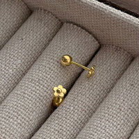 wholesale S925 Sterling Silver Floral Thread Earrings Ins Style Small Fresh Design Sense Flower Earrings for Women M03473-S925 silver pair gold 925 silver