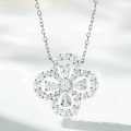 925 Silver Four-Leaf Clover Necklace Women's Red Gangyu Full Diamond High-End Craftsmanship Clavicle Chain-0-1