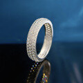 wholesale 925 Silver Full Diamond Micro-Paved Minimalist Ring, Mu Jing Jewelry New Design, European and American Ins Style Versatile Stackable Cross-Border Piece-0-5