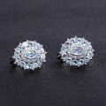 wholesale S925 Silver Luxury Design Natural Sky Blue Topaz Earrings Gift Natural Colored Gemstone Earrings European and American Style-0-1