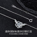 Sterling Silver Moissanite Women's Light Luxury Necklace, Hypoallergenic, Tarnish-Resistant-0-0