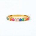 wholesale S925 Sterling Silver New Simple Geometric Colorful Zircon Ring for Women High-end Sense Ring Wholesale from Manufacturer-0-1