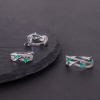 wholesale S925 Sterling Silver Small-Design Branch Natural Topaz Ring Group Setting Green Chrysoprase Colored Gemstone Ring for Men and Women-Natural Chrysoprase Ring  US Size 9 (Domestic Size 20)