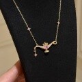 wholesale S925 sterling silver Aladdin lamp style brushed pendant necklace,-0-3