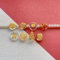 wholesale S925 ancient method silver gold-plated fittings set with natural white crystal, five scripturesspacer beads, and-Gossip