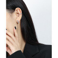 wholesale S925 Sterling Silver Korean Version Ins Small and Unique Design Minimalist Versatile Twisted Telephone Hoop C-Shaped Textured Earrings for Women-0-2
