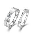 wholesale S925 Sterling Silver New Stylish Couple Moissanite Rings Set D Color Moissanite-0-0
