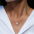 S925 Silver Pendant with 1-Carat Moissanite Necklace, Sunflower Snowflake Design-0-2
