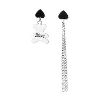 wholesale S925 Sterling Silver Enamel Love Bear Tassel AB Style Earrings Ins Korean Version Elegant Hong Kong Style Earrings for Women-111FR/approx. 1.9g/pair 925 silver