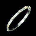 wholesale 925 Silver Gold-Plated Bracelet with High-Carbon Diamonds, Silver Sandblasted and Diamond-Inlaid, Exquisite and Niche Versatile Jewelry for Women-0-2