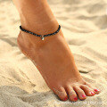 wholesale S925 Sterling Silver Jewelry, Natural Black Spinel Anklet, Elastic Cord Foot Chain, Factory Direct-0-1