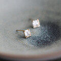 wholesale 9K Gold Exquisite Micro-Set Zirconia Elegant Small Ice Cube Minimalist Stud Earrings-0-3