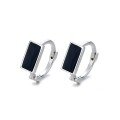 wholesale S925 Sterling Silver Maker Fashion Rectangular Enamel Ear Clasp for Women, Minimalist Geometric Design, Niche Aesthetic, High-End Feel Earrings-0-4