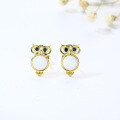 wholesale S925 Metal Owl Synthetic Opal Earrings for Women Synthetic Opalite Ear Studs-0-1