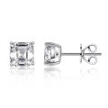 S925 Sterling Silver Square Stud Earrings with Moissanite-0-3