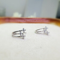 wholesale S925 Sterling Silver Overall Red Elk Claw-shaped Small and Unique Personality Stud Earrings Ear Cover Versatile Daily Temperament Light Luxury French Style for Women-BE0283-Platinum 925 Silver