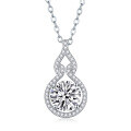 wholesale S925 Silver Necklace Curved Corridor Moissanite Pendant Choker Cross-Border Best-Selling Accessories Source Wholesale-0-1