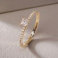 wholesale S925 Silver New Square Sugar Ring for Women, Princess Square Small Diamond Engagement Ring, Proposal Ring-0-0