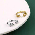 wholesale Metal material cross-border hit retro knot double knot ring for women, minimalist,, fashion, versatile, niche, adjustable ring-0-0