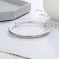 wholesale Sterling silver S990 vintage antique matte finish auspicious cloud pattern push-pull design open bangle bracelet from Yunchaoxuan-0-1