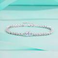 wholesale S925 Sterling Silver Moissanite Diamond Bracelet for Women, Cube-shaped Web Design, Simple and Stylish, Luxury Row of Diamonds-0-0