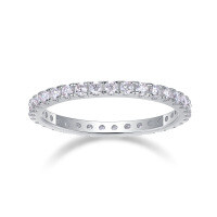 S925 Sterling Silver Moissanite Ring, Hypoallergenic, Customizable-Approximately 30 moissanite stones  US size 8/Hong Kong size 17