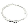 wholesale 925 Sterling Silver Kissing Fish Three-ring Snake Chain Bracelet for Women, Korean Style Fresh and Sweet Simple Literary Student Gift-0-4