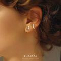 wholesale S925 Sterling Silver Cross-Border Star and Moon Luxury Zircon Earrings for Women, Fashionable and Versatile French Minimalist Trendy Ear Accessories-0-0