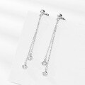 wholesale S925 Sterling Silver Korean-style Women's Minimalist Design Long Drop Luminous Pearl Elegant Earrings Versatile Personality Wholesale Earrings-0-2