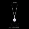 Silver Full-Zirconia Pendant Necklace, Rose Cut, Women's Minimalist Design-0-4