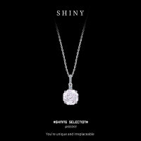 Silver Full-Zirconia Pendant Necklace, Rose Cut, Women's Minimalist Design-S925 Sterling Silver  925 Silver