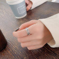 wholesale S925 Sterling Silver Retro Geometric Thai Silver Ring, Ins Trendy, Individualistic, Hip-Hop Punk Index Finger Ring-0-2