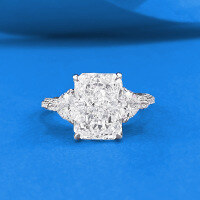 wholesale S925 Silver New 5-Carat High Carbon Diamond Ice Flower Cut European-American Style Full Diamond Ring-R1573 White Diamond Ice Flower Ring Size 6