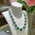 wholesale 925 Silver Luxury Banquet Set Simulated Emerald 12*16mm Full Diamond Evening Dress High-End Custom Jewelry Necklace-0-3