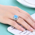 wholesale S925 Sterling Silver Vintage-Inspired High-End Stackable Ring Set with Colored Gemstones, Russian Style-0-3
