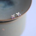 wholesale 9K Gold Lavender Butterfly Zircon Exquisite Light Luxury Korean Style Small Earrings-0-0